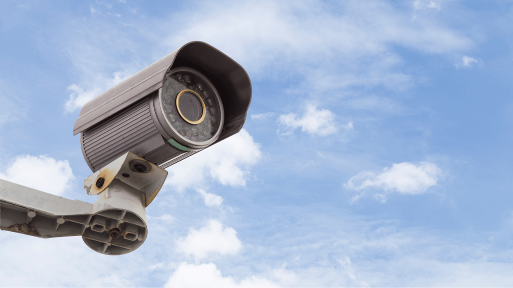 bullet camera with sky background