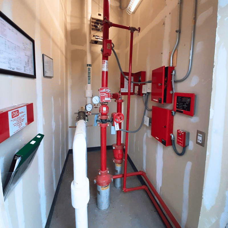 installation of a fire alarm system connected to sprinklers by 2m technology