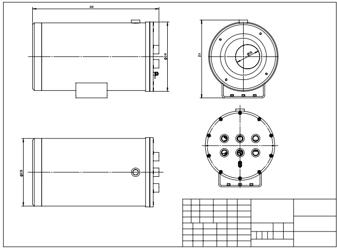 2M Technology's draft design/drawing of a custom explosion-proof housing for Photron FASTCAM NOVA S16 camera, labeled with measurements