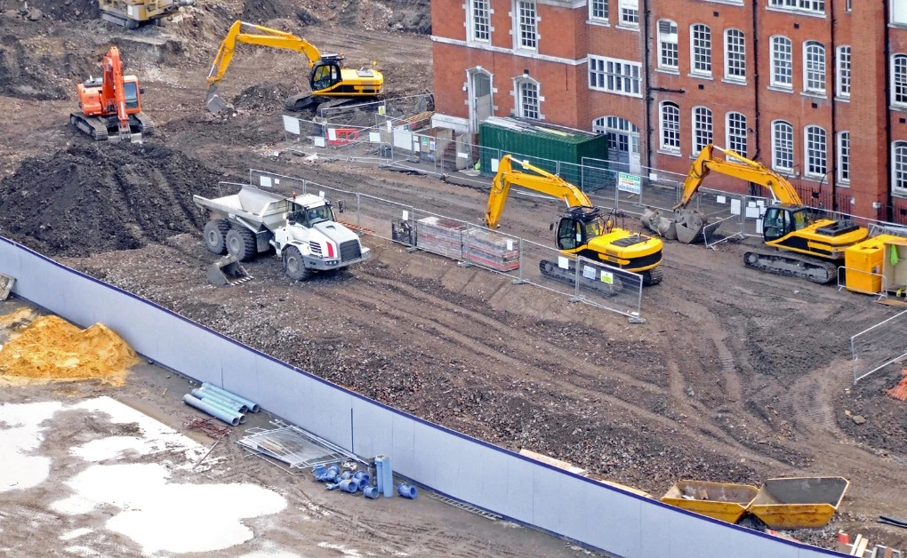 barriers surrounding construction site