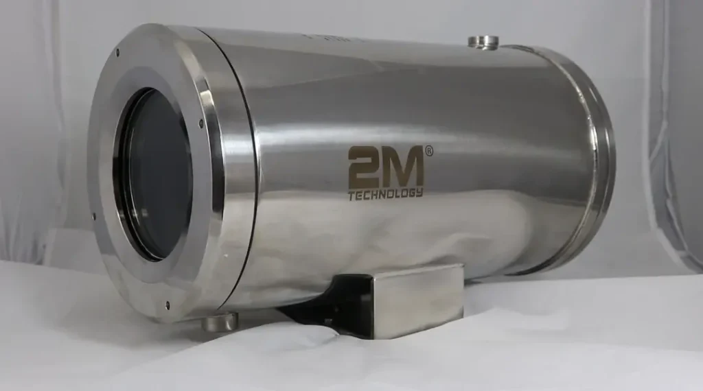 Custom explosion-proof housing made by 2M Technology for Canon ME200S-SH camera