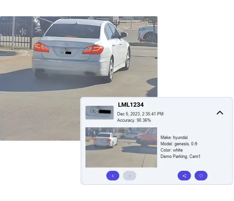 vehicle and license plate captured by PLACA.AI, a cloud-based LPR software