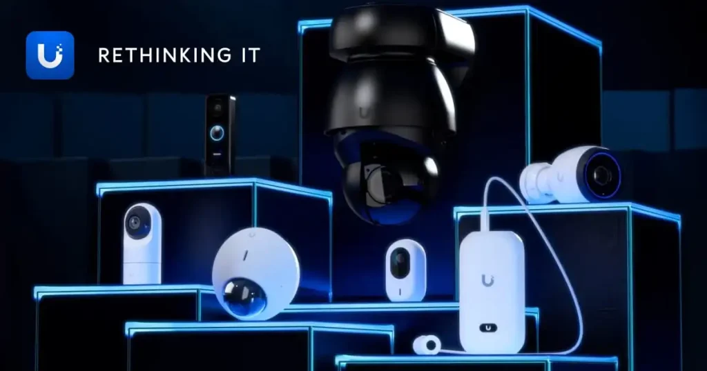 banner of security cameras from Ubiquiti UniFi