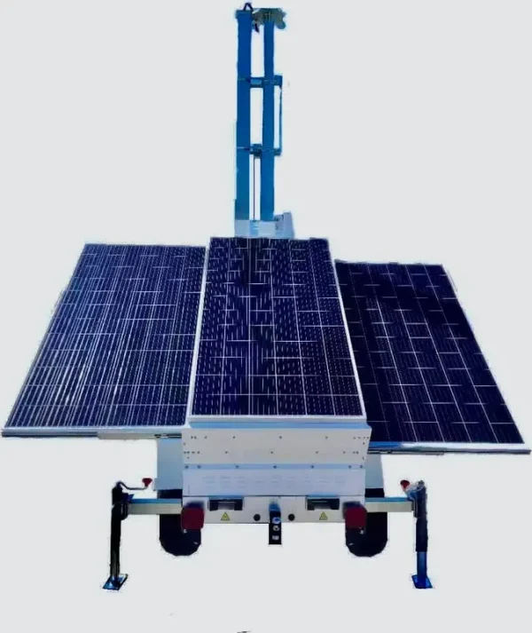 2M Technology 2MVSC-4000C solar security camera trailer with 3 solar panels