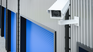 logistics security system with cctv camera outside a warehouse